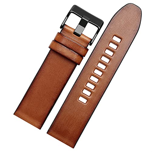 Bracelet de montre cuir marron noir 26mm, l'accessoire idéal pour grande montre