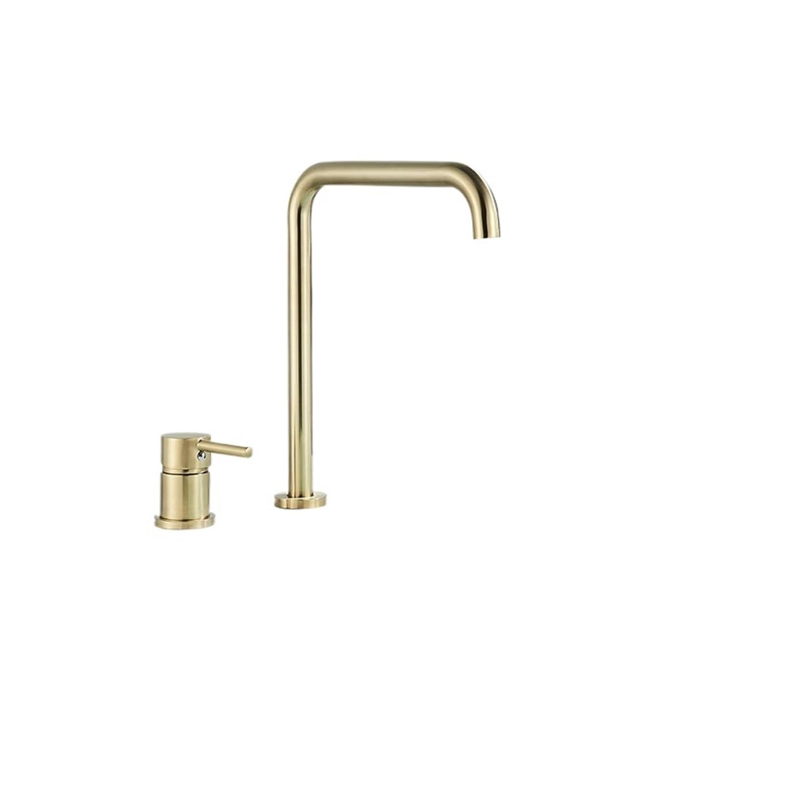 Mitigeur de cuisine en acier inoxydable or brossé pour évier et lavabo