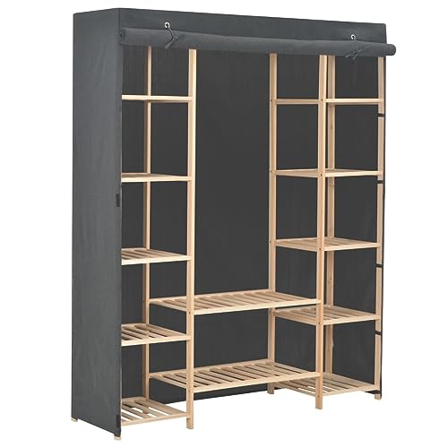AJJHUUKI Armario gris de 135 x 40 x 170 cm, muebles de tela, armarios y almacenes, armarios y armarios