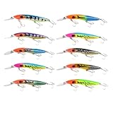 Wxbimksza 10-pcs 6.3in 0.88oz Floating Big Minnow Fishing Lure, 3D Eye Artificial Hard Bait, Wobbler, for Bass & Pike, Crankbait, Fishing Tackle