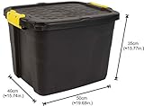 Strata Aufbewahrungsbox Hohe Belastbarkeit, 42 L, Plastik, schwarz/gelb, 50 x 40 x 35 cm