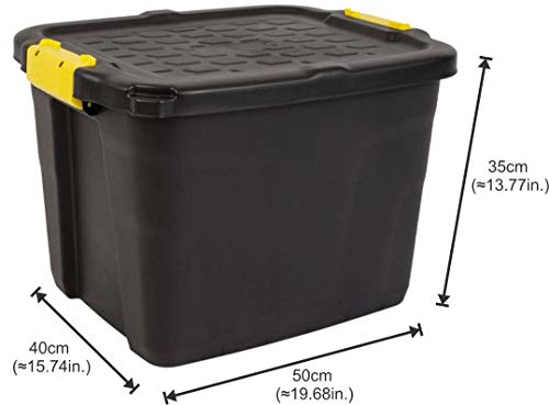 Strata Aufbewahrungsbox Hohe Belastbarkeit, 42 L, Plastik, schwarz/gelb, 50 x 40 x 35 cm