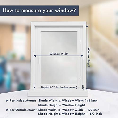 Cordless Cellular Blinds Blackout Shades Honeycomb Blinds Window Fabric Blinds Grey-White, 34X64 Inch #TOP5