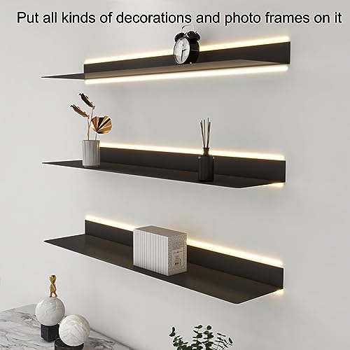 Étagères lumineuses murales blanches 150cm pour salon