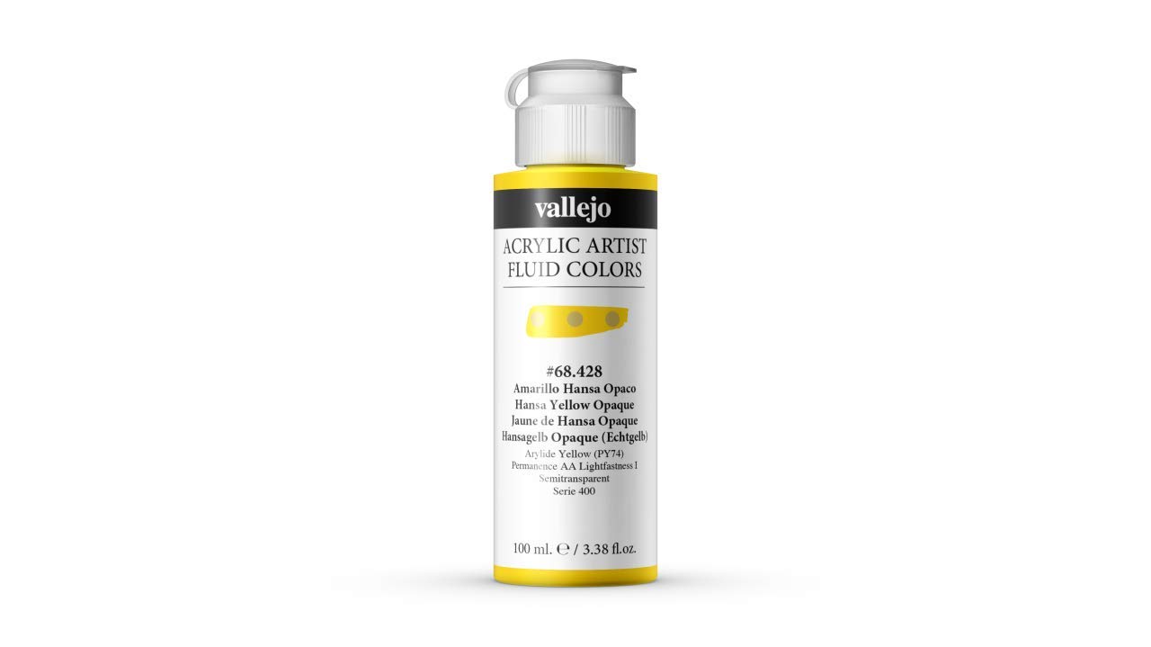 Vallejo Acrylic Fluid Color 68428 Hansa Yellow Opaque (100ml)