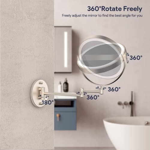 Rocollos Rechargeable Wall Mounted Lighted Makeup Mirror thumb #5