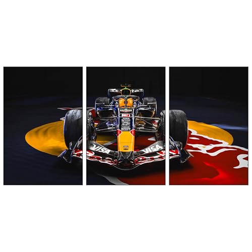 Image of Wrap & Wish Red Bull Racing RB22 Formula 1 2026 Front View Split Wall Posters Set (A4 Size, 9x12 Inch) | Pack of 3 | Vintage F1 Designs & Marvel Room Decor