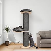PET VIOLET Kratzbaum 126 cm – Katzenbaum mit Premium Sisal Säulen, Grau – Ansicht 8