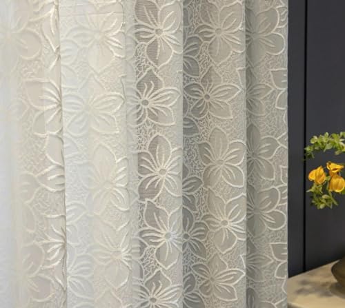 Cortinas de tul blanco transparentes para comedor y salones modernos 5