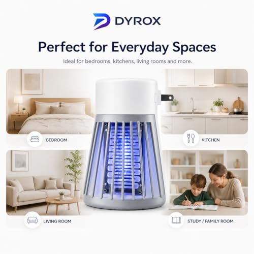 Image of DYROX Mosquito Insect Bug Zapper Trap Killer LED Lamp, Plug-in Electronic Mosquito Killer Machine with UV Light, Indoor Electric Machar Mosquito Killer Lamp for Home, Bedroom, Kitchen & Office