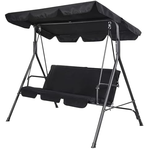 3 Seater Garden Swing Chair with Canopy Cover