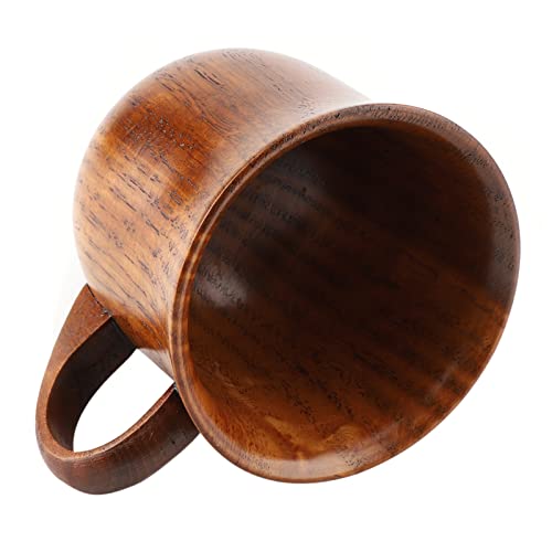 Fydun Wood Cup Wooden, Solid Wood Sake Cup Mug with Handle for Drinking Cooking Dining Tea Tea Coffee Wine Beer Hot Drinks Milk 2 (#2)