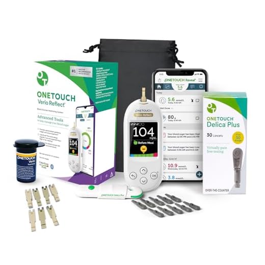 OneTouch Blood Sugar Test Kit | 1 Includes Blood Glucose Meter, 1 Lancing Device, 30 Lancets, 30 Test Strips, & Carrying Case | Diabetes Testing Kit for Blood Glucose Monitoring