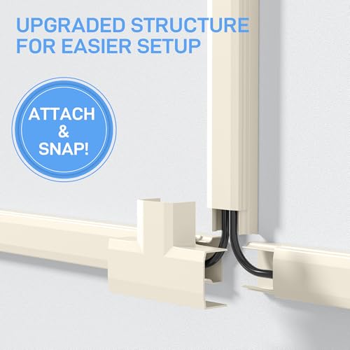 image for Delamu Beige Cord Hider, 94.5in Cord Covers for Wires on Wall, Large C