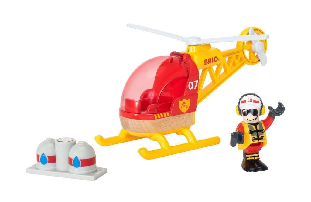 BRIO World Fire & Rescue Helicopter Toy Vehicle for Kids Age 3 Years Up