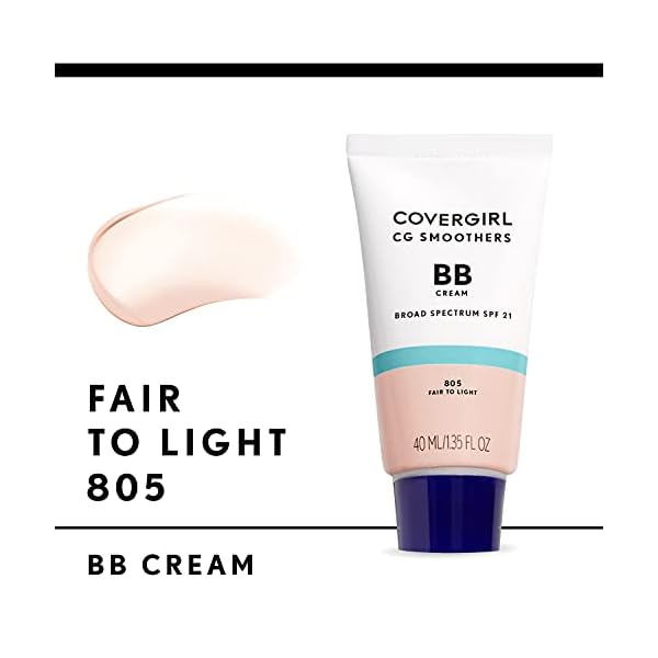 COVERGIRL-Smoothers-Lightweight-BB-Cream-Fair-to-Light-805-135-oz-Packaging-May-Vary-Lightweight-Hydrating-10-In-1-Skin-Enhancer-with-SPF-21-UV-Protection COVERGIRL Smoothers Lightweight BB Cream, Fair to Light 805, 1.35 oz (Packaging May Vary) Lightweight Hydrating 10-In-1 Skin Enhancer with SPF 21 UV Protection