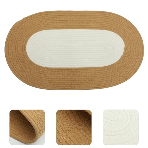 Alfombra antideslizante de algodón beige y estera funcional lavable para entrada de casa 8
