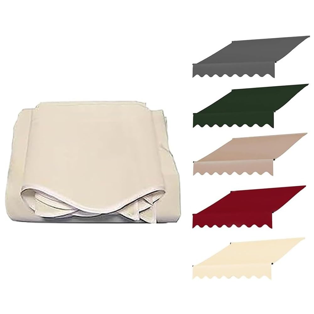 Retractable Sunshade Shelter Cloth Awning Replacement Fabric Waterproof Polyester with UV Protection for Window and Door Sunshade Cover Beige 13x8.2ft/400x250cm