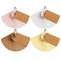 QEAS 200 Stück Blanko Karten zum Selbstgestalten, Kleine Blanko Papier Karten 7 x 4 cm, Karteikarten Bunt mit Schnalle, Leere Kärtchen für Design, Notizen und Nachrichten, Schulen und Büros