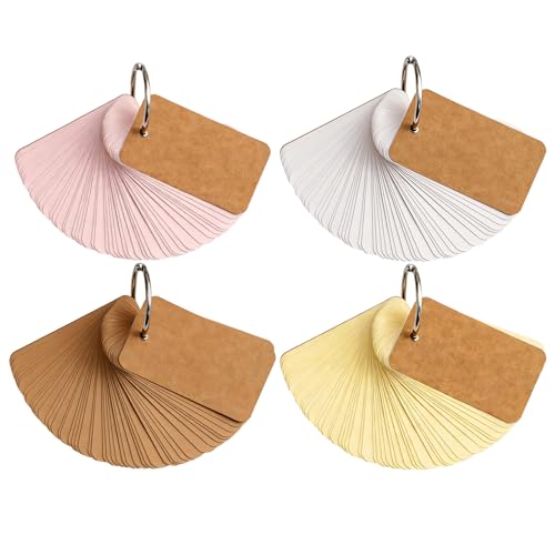 QEAS 200 Stück Blanko Karten zum Selbstgestalten, Kleine Blanko Papier Karten 7 x 4 cm, Karteikarten Bunt mit Schnalle, Leere Kärtchen für Design, Notizen und Nachrichten, Schulen und Büros