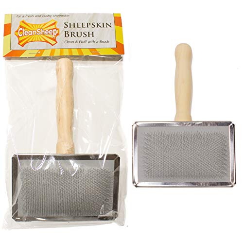 CleanSheep Schaffell Reinigungsbürste für Teppiche und Überwürfe