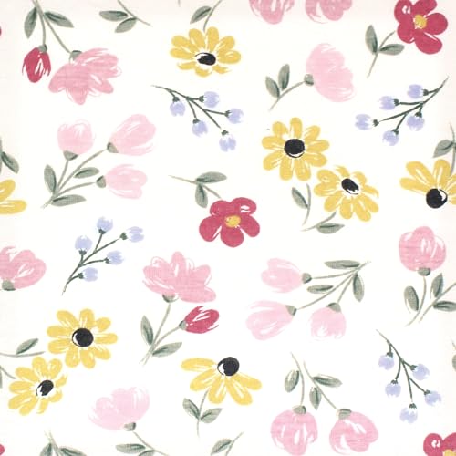 Image of Hudson Baby Unisex Baby Cotton Fitted Crib Sheet, Soft Painted Floral, One Size