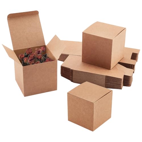 PH PandaHall 30pcs Noël Boîte Cadeau Boîte en Papier Kraft, 9x9x9 cm Coffrets Emballage Cadeau Boîtes de Faveur Petit Carton Papier Bijoux Présent Boîte pour...