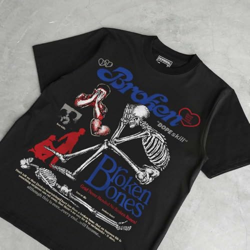 Image of DopeSkill Graphic Tee Streetwear Hip Hop Hypebeast Street Style Unisex T-Shirt Sneaker Colour Matching Shirts Horror Skeleton