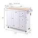 PHI VILLA Kitchen Island Cart on Wheels - Portable Kitchen Island with Drop Leaf, Rolling Kitchen Island with Storage