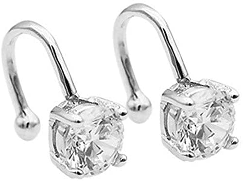 Boucle d'oreille pendentif en strass S925 argent pour oreille percée ou non