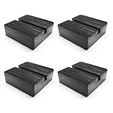 SHMZK 4 PCS Jack Rubber Pad, Square Floor Jack Pad Adapter Vehicle Repair Tool Universal for Car Lift, Anti-Slip Slotted Frame Heavy Duty Rubber Frame Rail Protector, Car Accessories