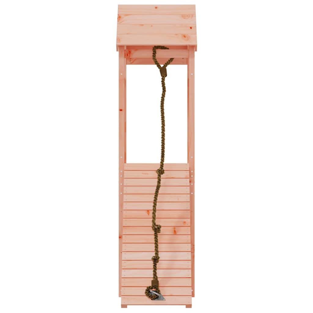 Torre da gioco in legno Douglas con parete da arrampicata e