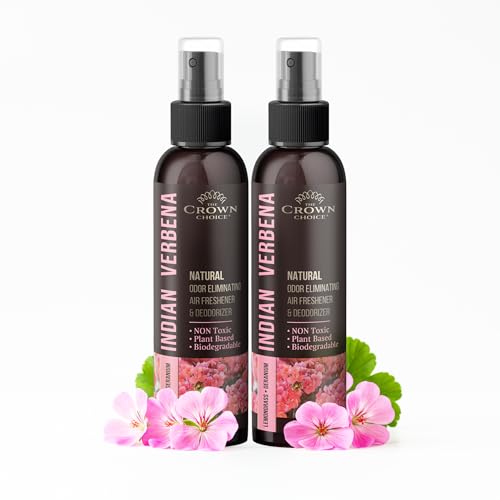Non-Toxic Odor Eliminator, Natural Geranium & Lemongrass Air Freshener Spray for Home, Room, Closet & Couch Deodorizer, Long Lasting Bathroom & Toilet Freshener, Safe for Kids & Pets - 4 oz Pack of 2