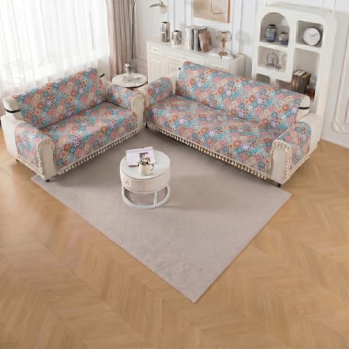 Image of Story@Home Sofa Set 5 Seater Cover Full | Sofa Covers 3 Seater and 2 Seater - 3+2 Sofa Cover Configuration | Sofa Mat with Sofa Back Covers and ArmRest Covers - Multi Color
