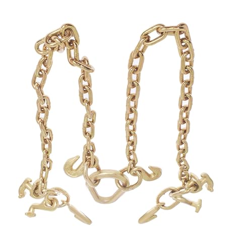 Silscvtt Chain V-Hook with RJT Hook Holds 5400 lbs Trailer Winch Tow Rope Obstruction Truck Rescue Grapple