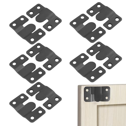 TONAUP Picture Frame Hanger, 10 Pieces Flush-Mounted Concealed Bracket Heavy Duty Interlocking Picture Hanger, Stainless Steel Furniture Connector Hook for Photo Picture Mirror Wall Mount