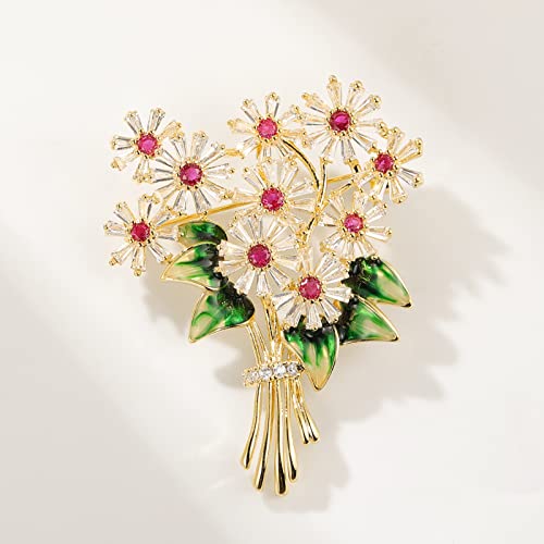 Image of Elegant Pearl Flower Designer Brooch Pins Broches Costume Jewelry For Women Fashion Christmas Gift