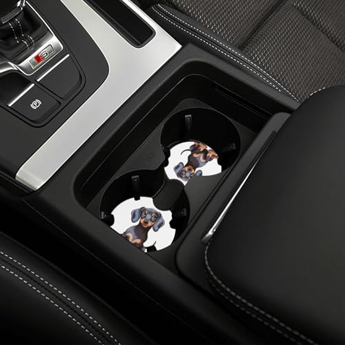 Portavasos para auto con diseño de perro dachshund, pack 2 miniatura 7