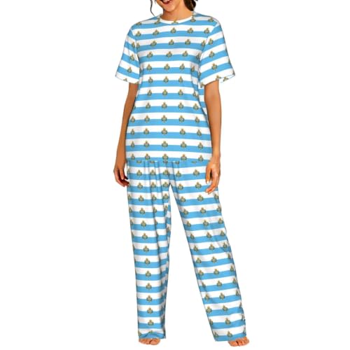 Pyjama court femme drapeau Saint-Marin en tissu doux