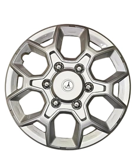 Image of Wheel Rim Cover for Bolero 2024 NEO 15 Inch Black Silver Wheel Cap (Available in 15 Inch) (Set of 4 Pcs) (Press Fitting) Model- Bolero 2024 (Silver)