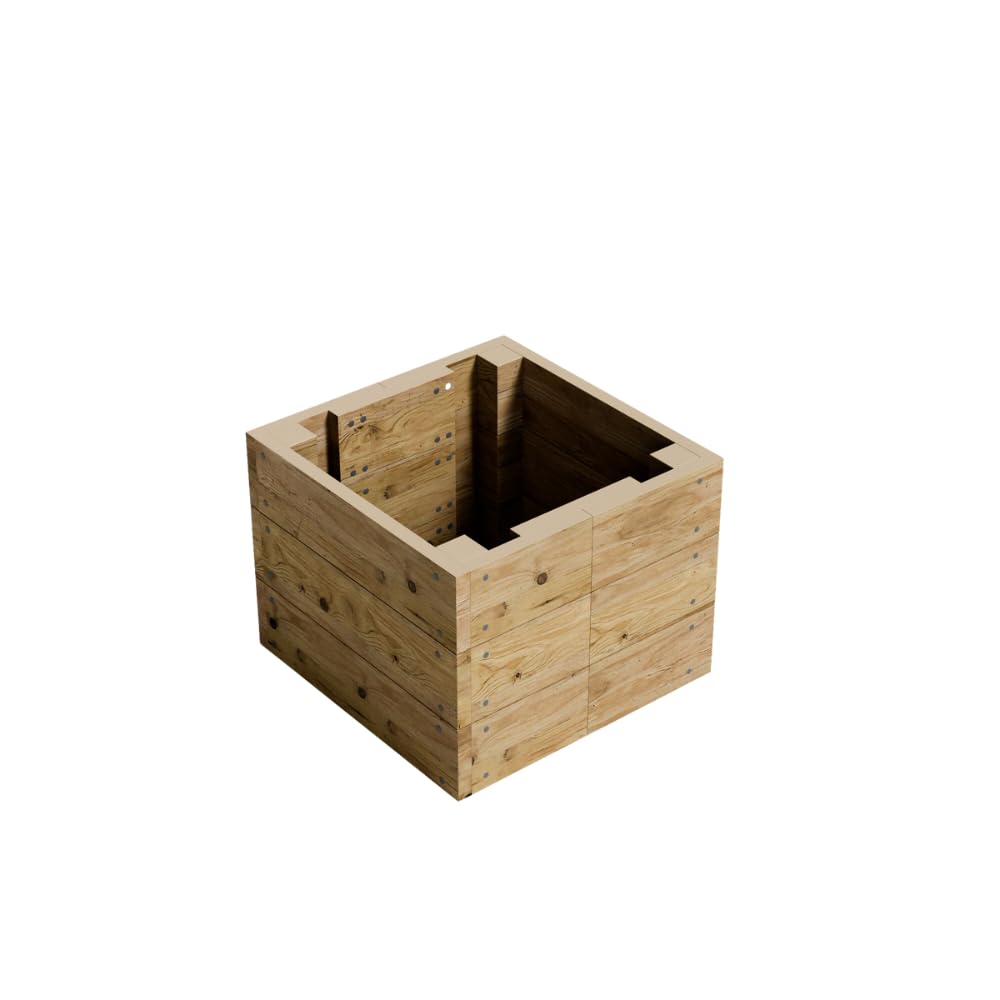 Conka Garden - Wooden Raised Bed Kit - Large Garden Planters for Vegetables, Herbs, Flowers – Start Growing Plants Earlier & Better - Durable & Resistant FSC Treated Timber 60cm L x 60cm W x 46cm H