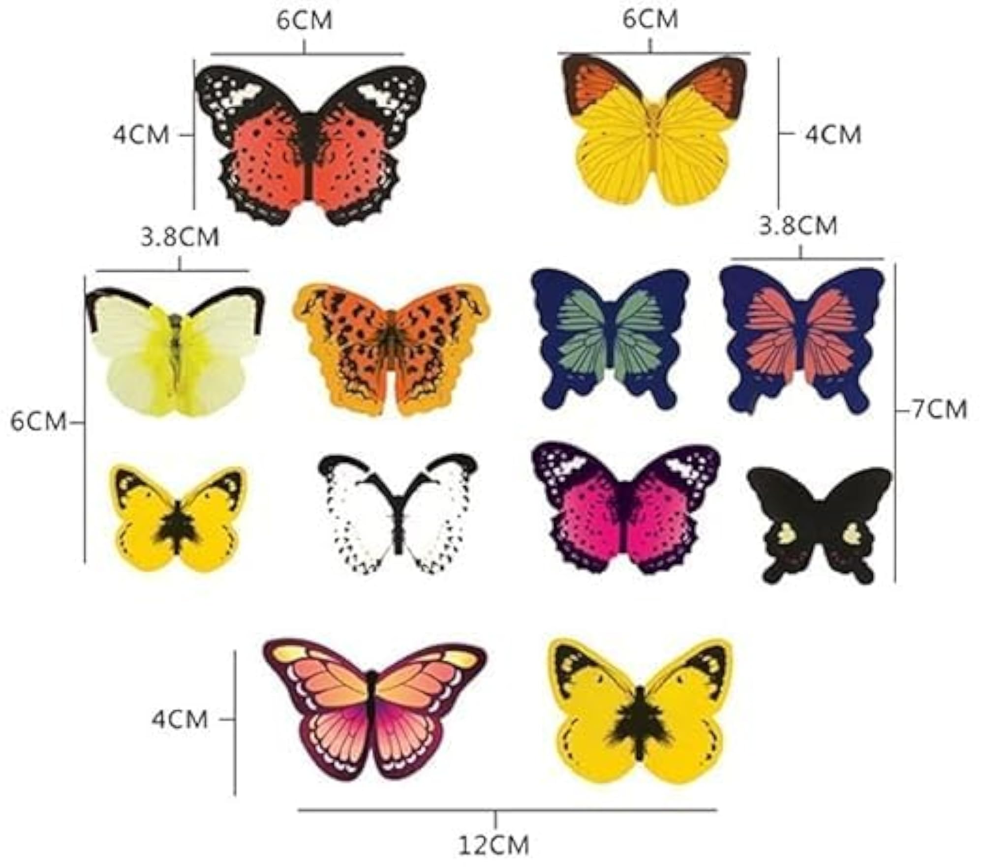 Multicolor Butterfly Wall Sticker Combo Pack
