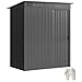 Outsunny Metall Gerätehaus 1,37 m², Geräteschuppen mit müheloser Montage Pultdach Schiebetür Lüftungen 2 Paar Handschuhen, 159 x 106 x 181 cm, wetterfest Outdoor Schuppen für Hinterhof Garten