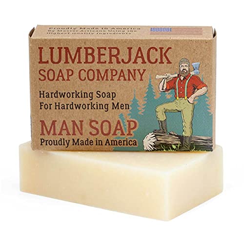 Lumberjack Soap Company LSC-BR-0002 Bay Rum Handmade Cold Process Bar Soap For Men. Natural Soap With No Harsh Chemicals. 8 Amazing Scents in One Bar of Soap. It Smells So Good., Beige