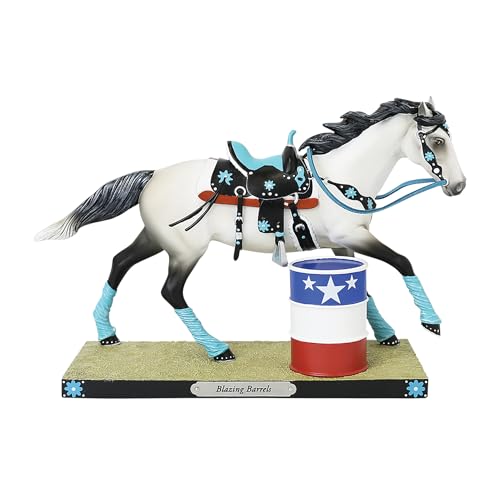Enesco The Trail of Painted Ponies Blazing Barrels Figurine, 7.28 Inch, Multicolor