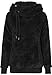 Urban Classics Ladies Long Teddy Hoody Sudadera con Capucha, Negro (Black 7), L para Mujer