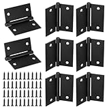 8 Stück Schwerlastscharniere Schwarz Klein Edelstahl, 50×39mm Scharniere Schwerlastscharniere Schwarz Klein, Scharniere Klappbar Scharnier Schwarzs Edelstahl für Schränke, Fenster, Holztüren, Stühle