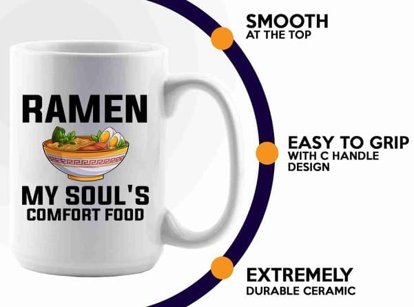 Ramen Coffee Mug 15oz White -Ramen My souls - Food Lovers chicken pumpkin vegan pantry spicy noodles, BHUGSLEADER8526 image 5