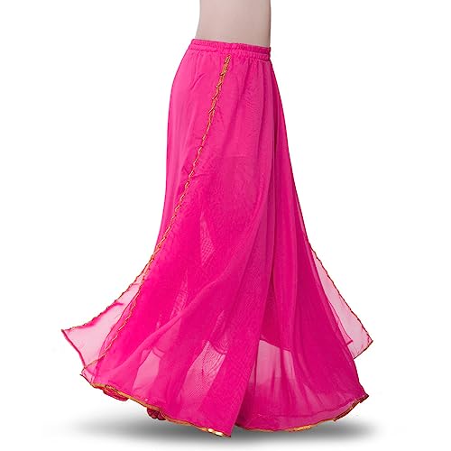 ROYAL SMEELA Women's Sparkly Chiffon High Split Skirt for Dancing