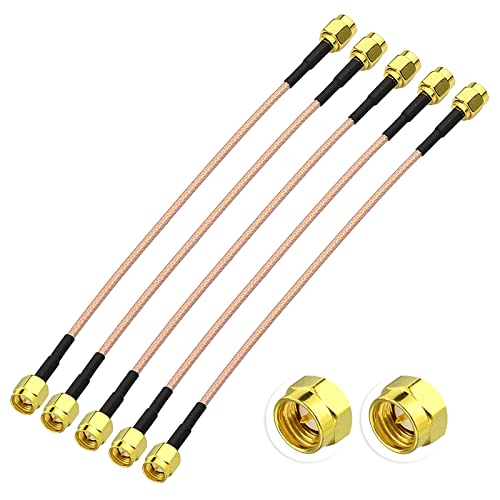 Superbat SMA Coax Cable - SMA Male to SMA Male Connector - 6 Inch RG316 Coaxial Cable Jumper for 3G 4G LTE WiFi Antenna Router RTL SDR Dongle Analyzer - 5-Pack